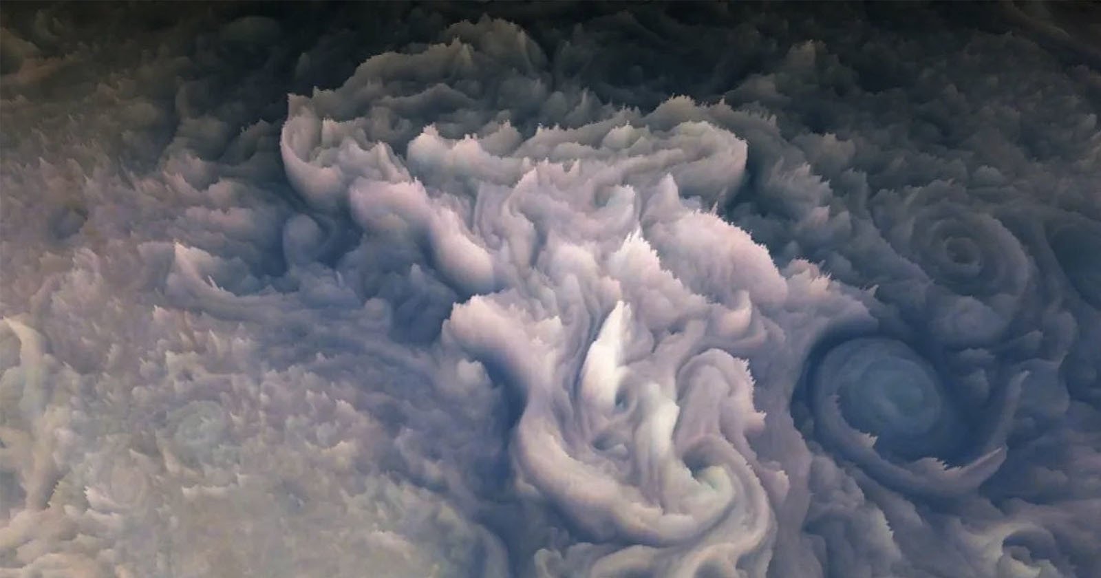 Juno Photos Used to Create 3D Render of Jupiters Frosted Cupcake Clouds