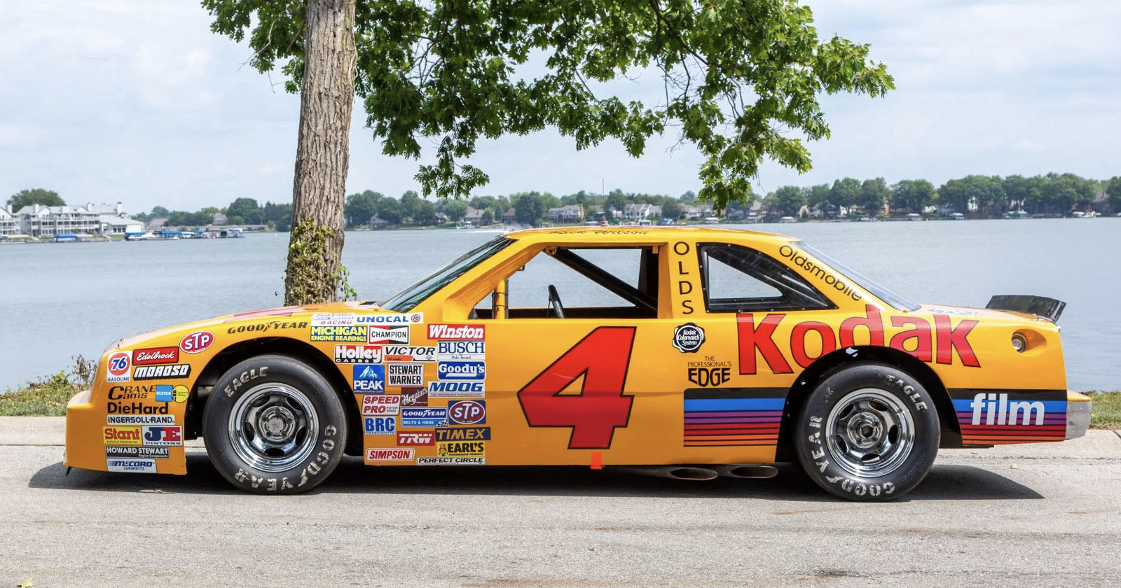  bright yellow 1988 kodak-branded nascar racer goes auction 
