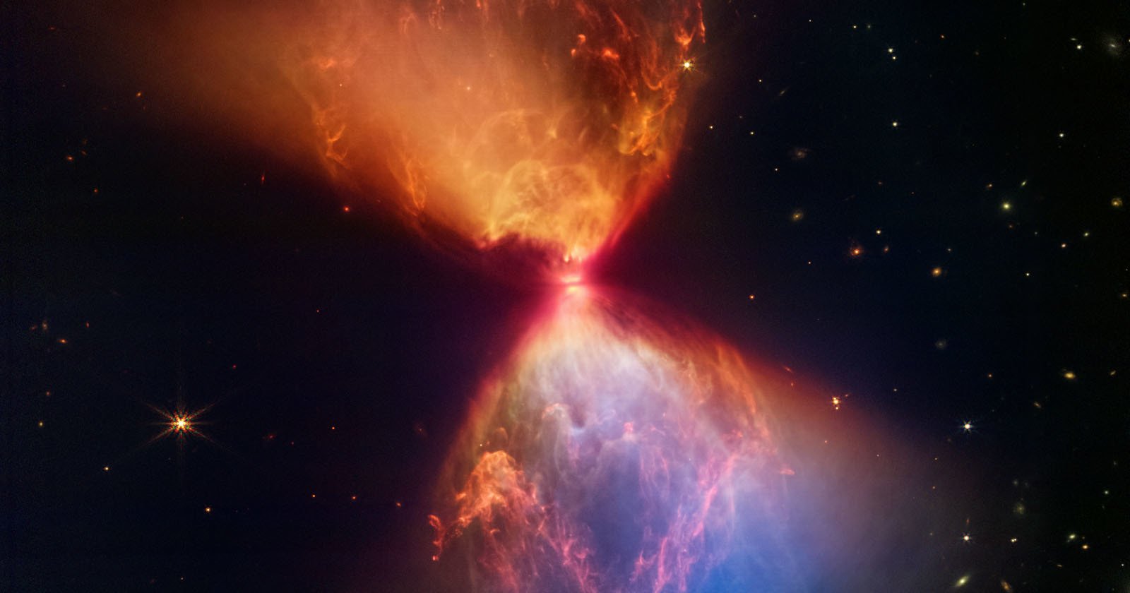 James Webb Captures a New Star Forming in a Fiery Hourglass