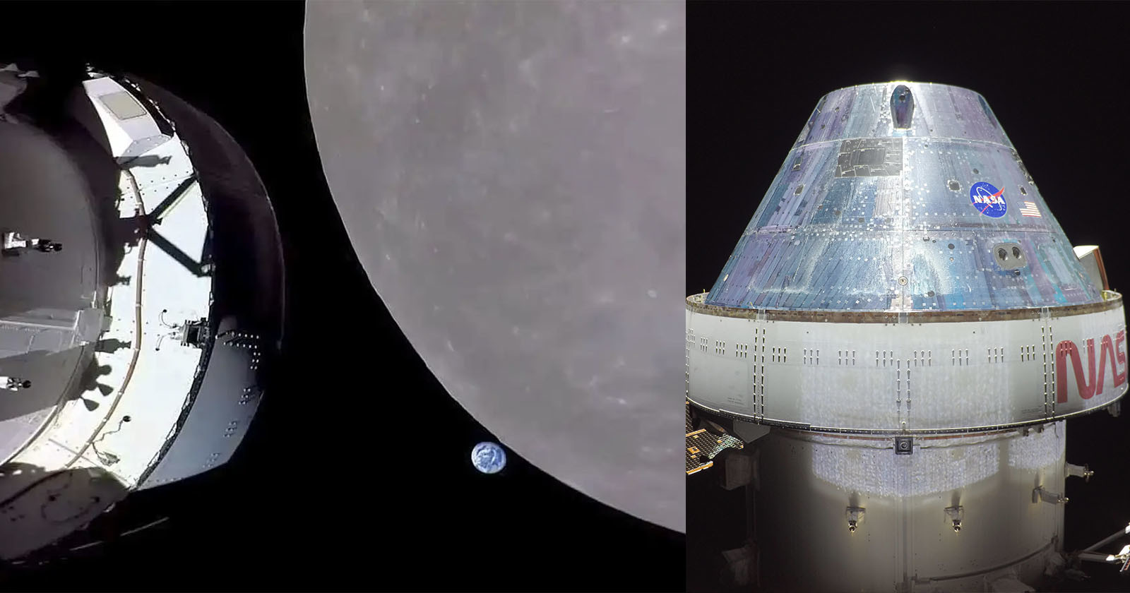 Orion Spacecraft Takes Celestial Selfies as it Sails Past the Moon