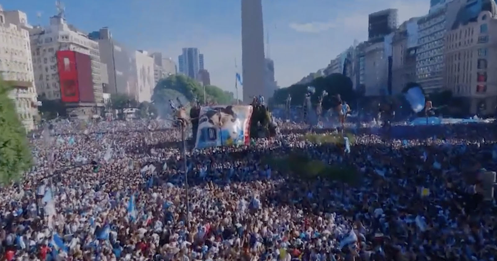  amazing drone footage 200k argentinian fans celebrating world 