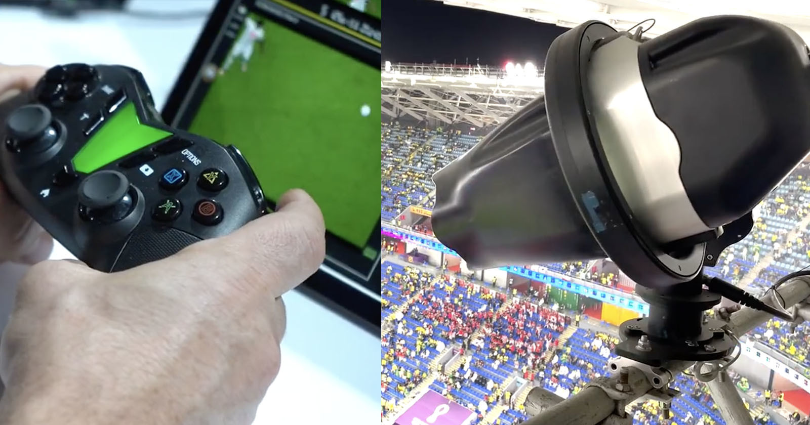 Robotic Cameras at the World Cup Tracks Players and Operates Via Playstation Pad