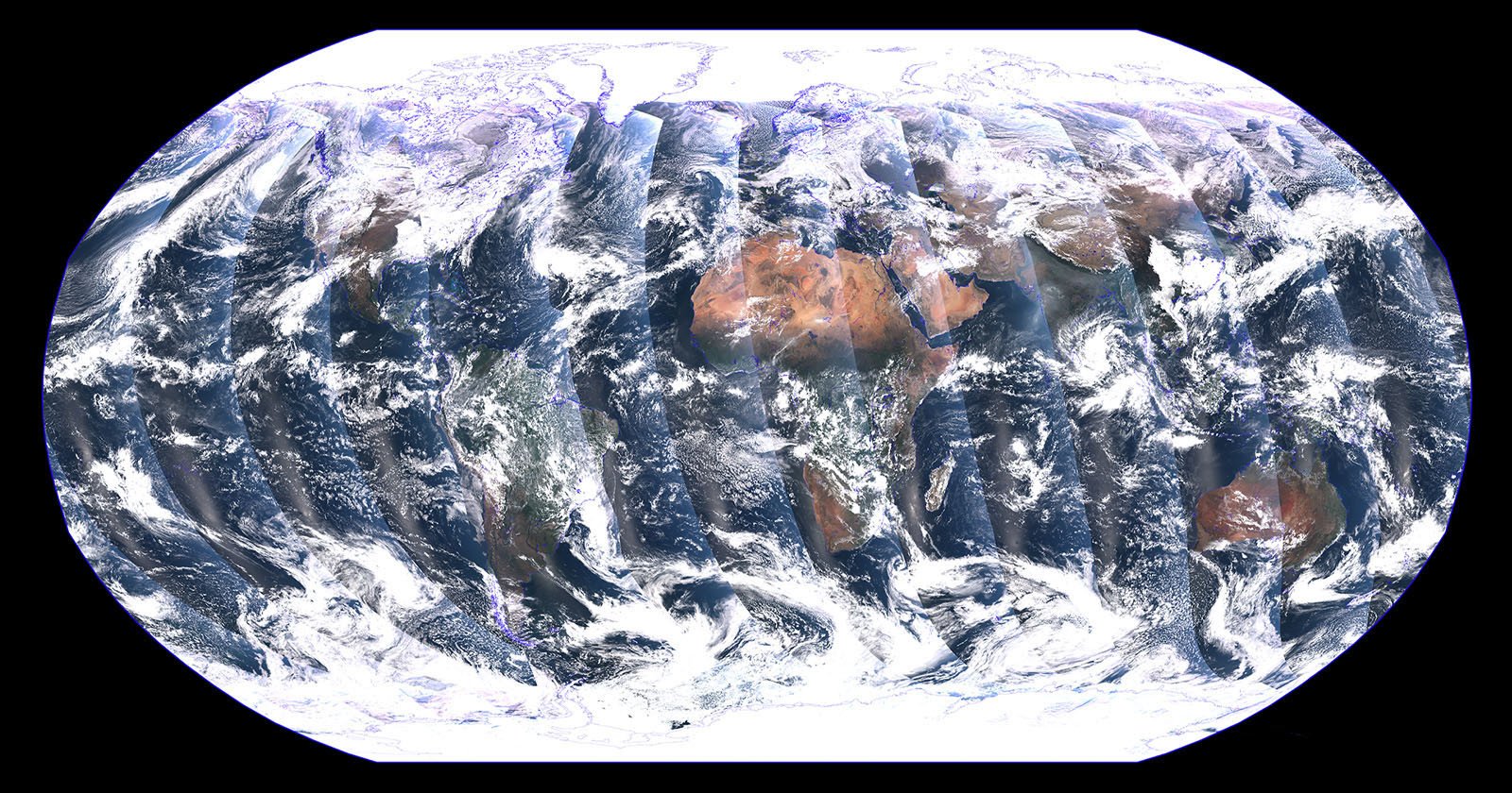 Stunning Mosaic Image of Earth Captured by Polar-Orbiting Satellite