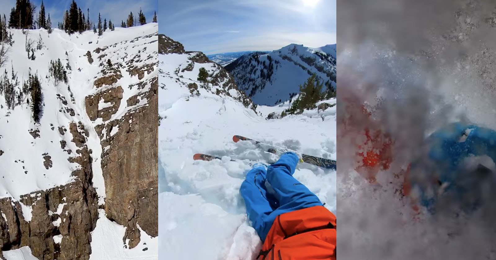  skier captures scary pov footage avalanche throws him 