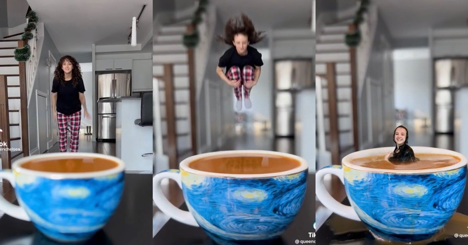Artist Jumps into Her Morning Coffee in Mind-Bending Video