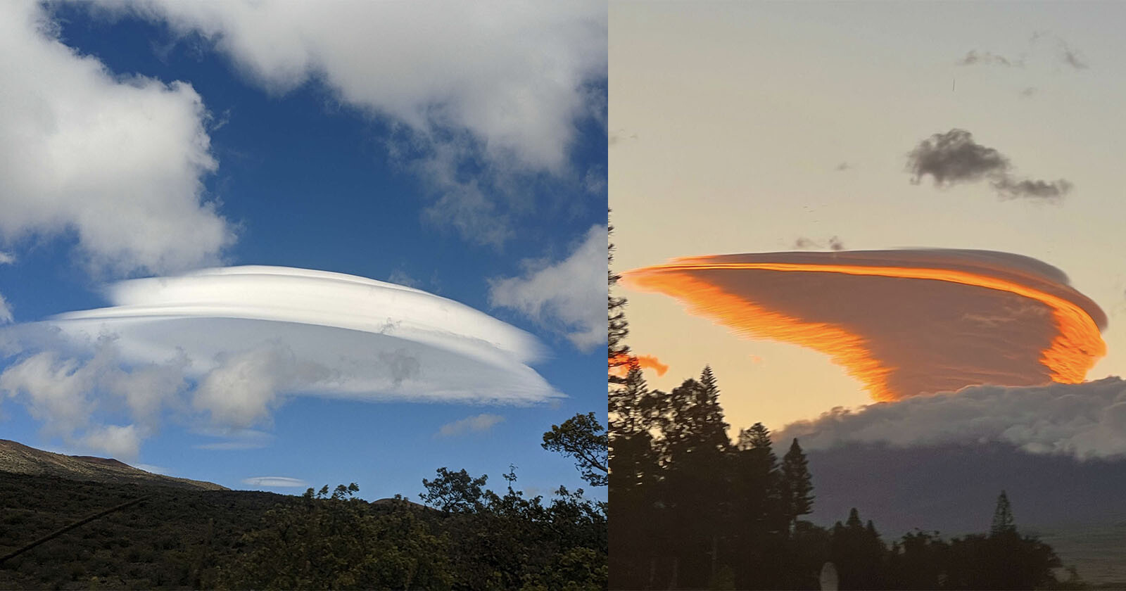 UFO-Shaped Clouds Photographed in Hawaii