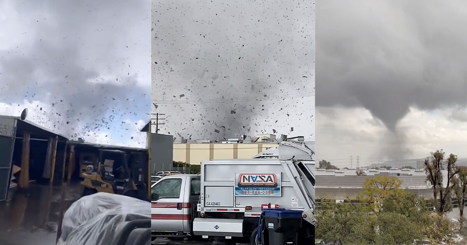  video tornado los angeles shows extremely rare weather 
