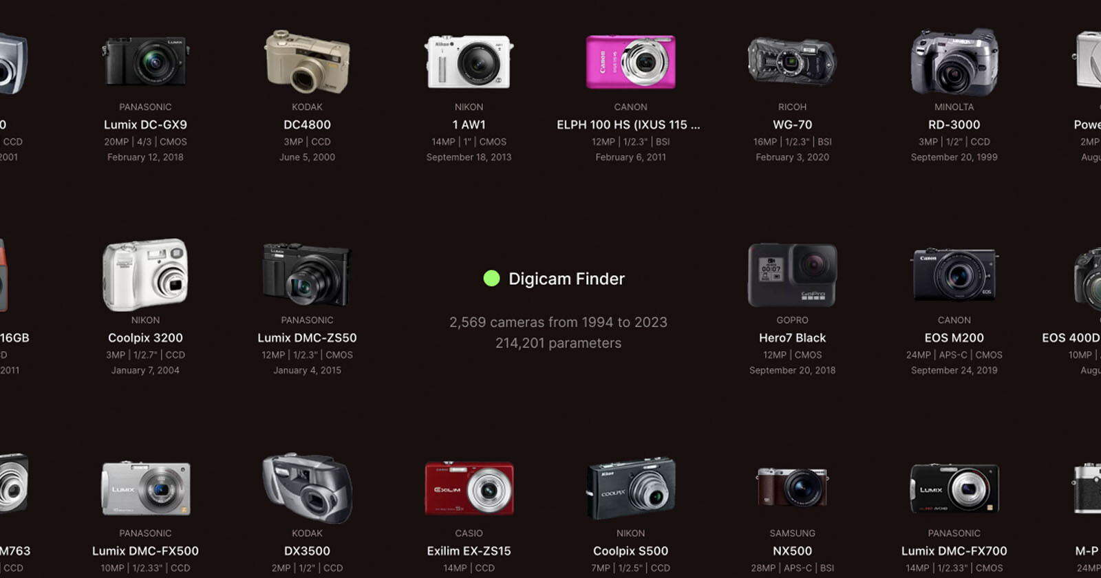 Digicam Finder is a New Resource That Replaces DPReviews Camera Library