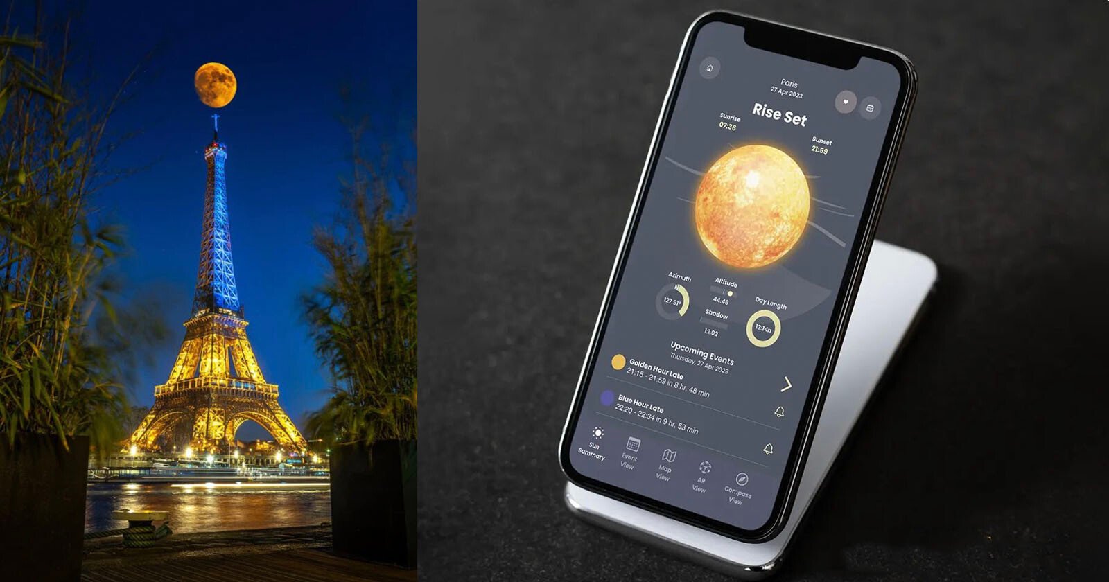The Sun Moon Expert App Tracks the Moon and Sun for Photo Opportunities