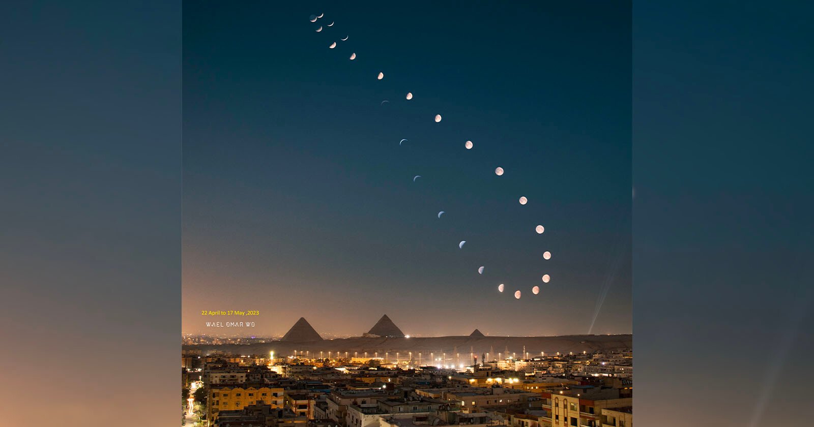 Incredible Photo of the Moons Path Over a Month was Exhausting to Capture
