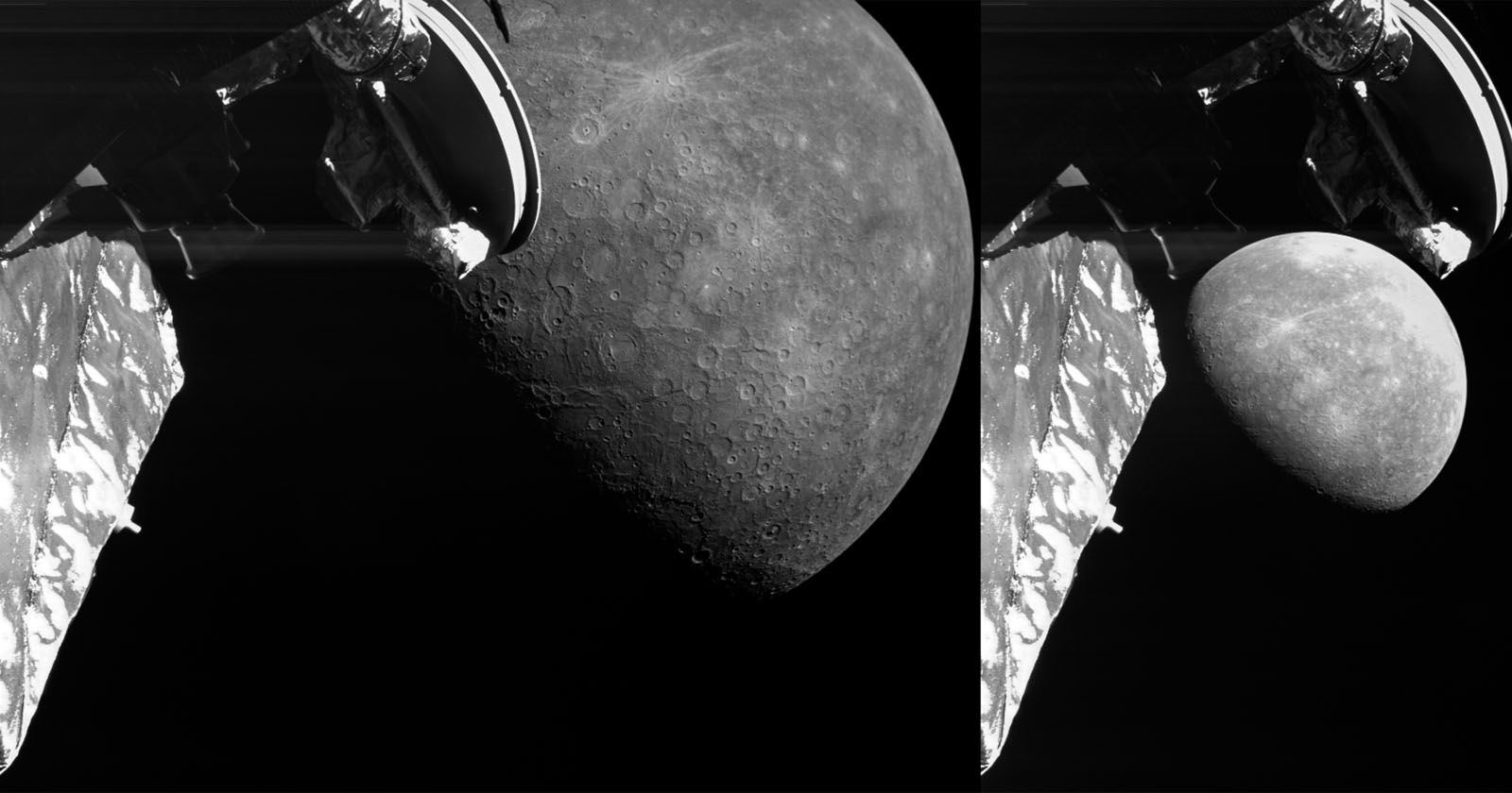  close flyby mercury reveals craters volcanic 