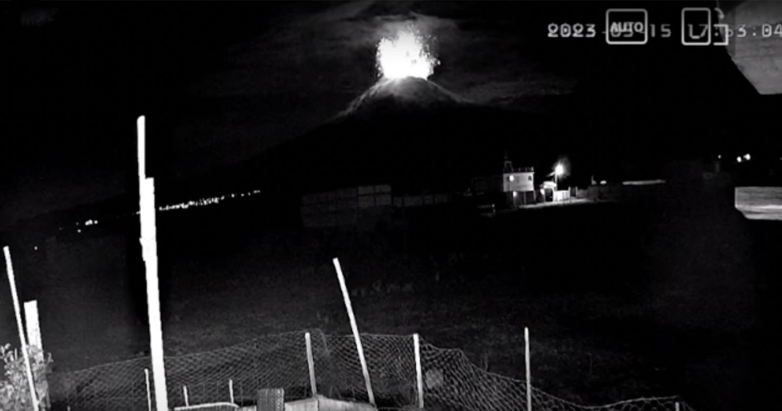 Huge Volcano Eruption Caught on Home Security Camera