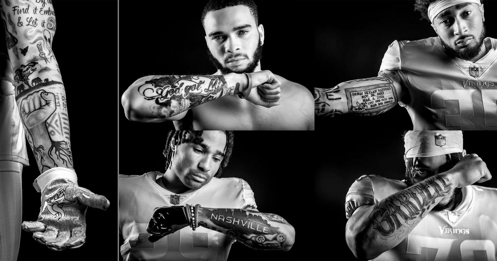  infrared portraits nfl players bring their tattoos life 
