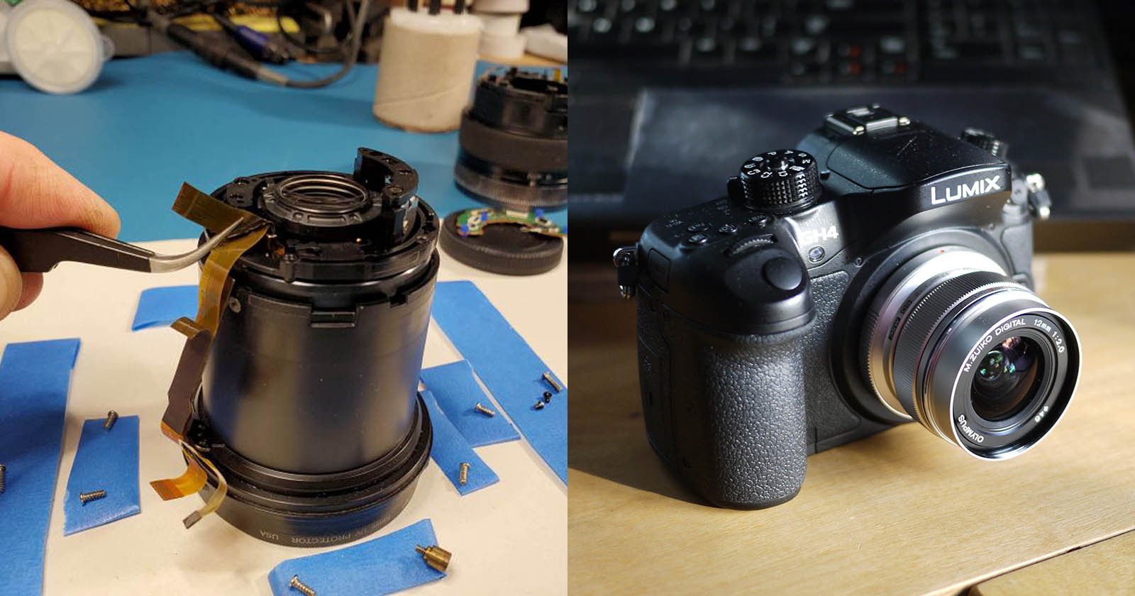 Repairing a Olympus Lens with a Torn PCB, From Start to Finish
