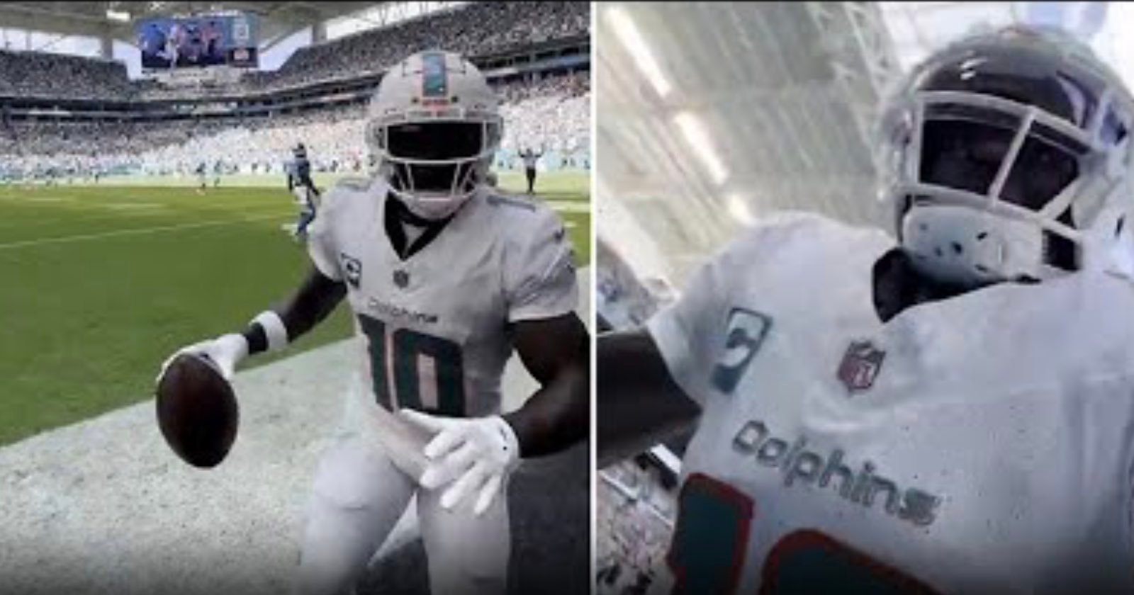 NFL Star Tyreek Hill Celebrates Touchdown with Backflip Selfie Video