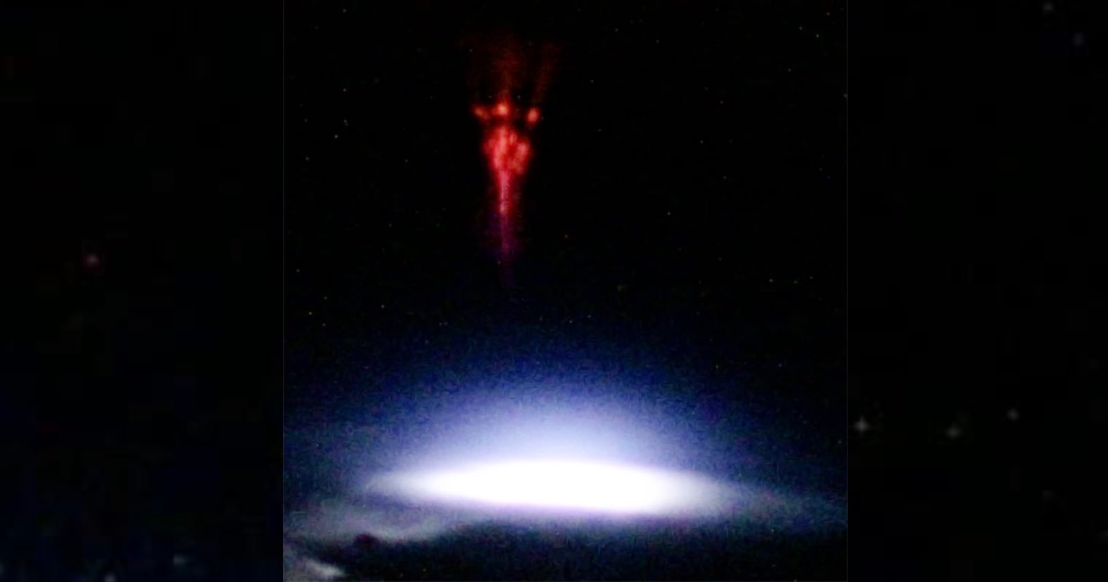 Astronaut Captures Image of Elusive Red Sprite High Above The Earth