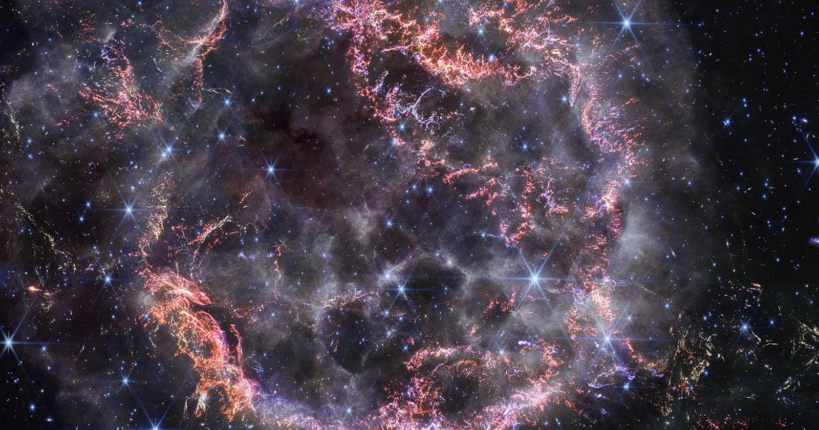  supernova remnant cas shines confounds webb newest 