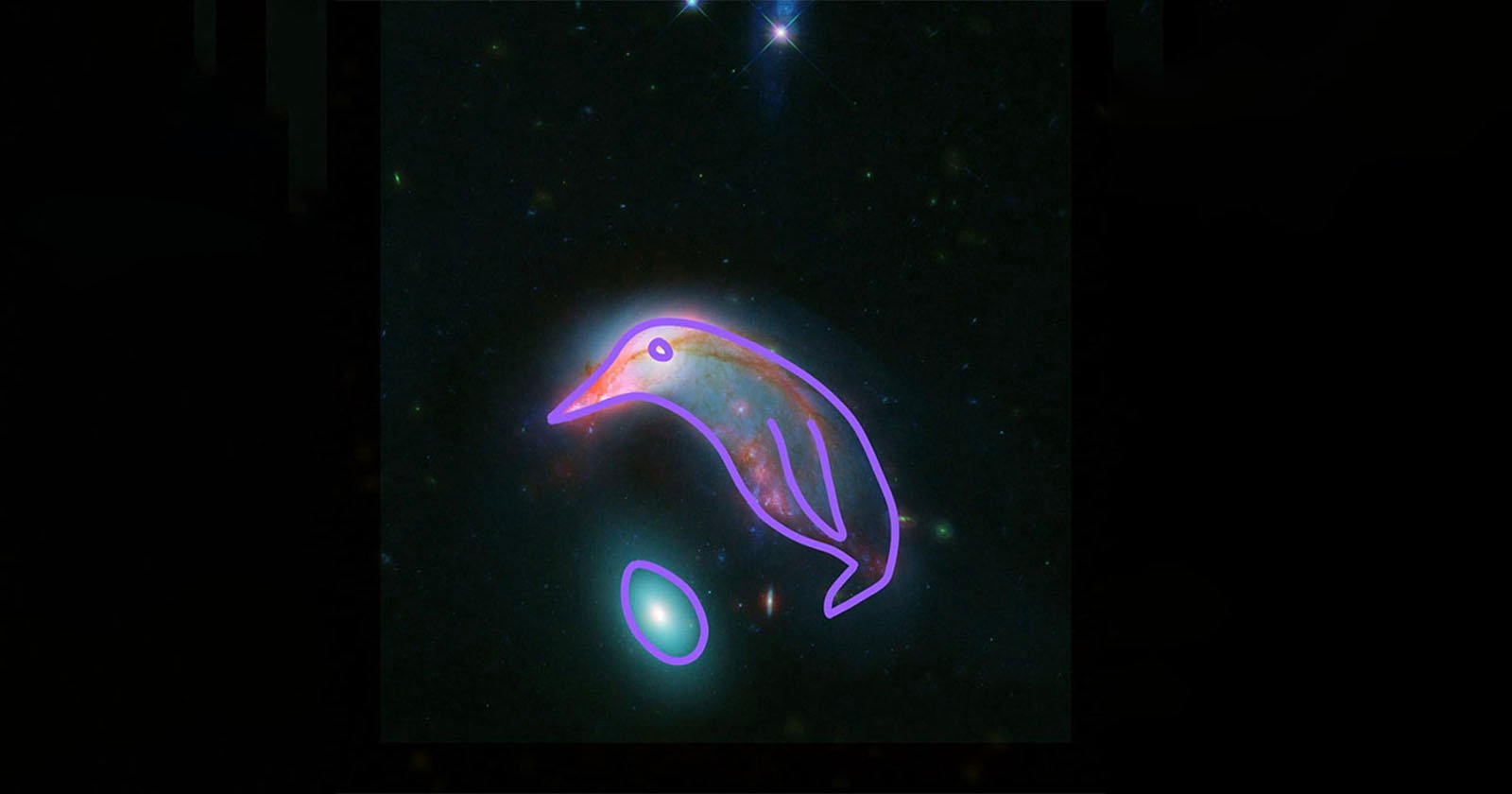 NASA Shares Image of Penguin and Egg Shaped Galaxy