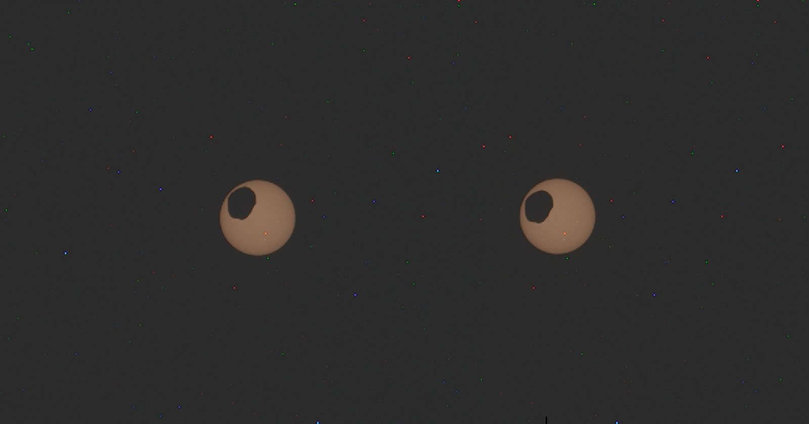 NASA Captures Martian Eclipse That Looks Like a Pair of Googly Eyes