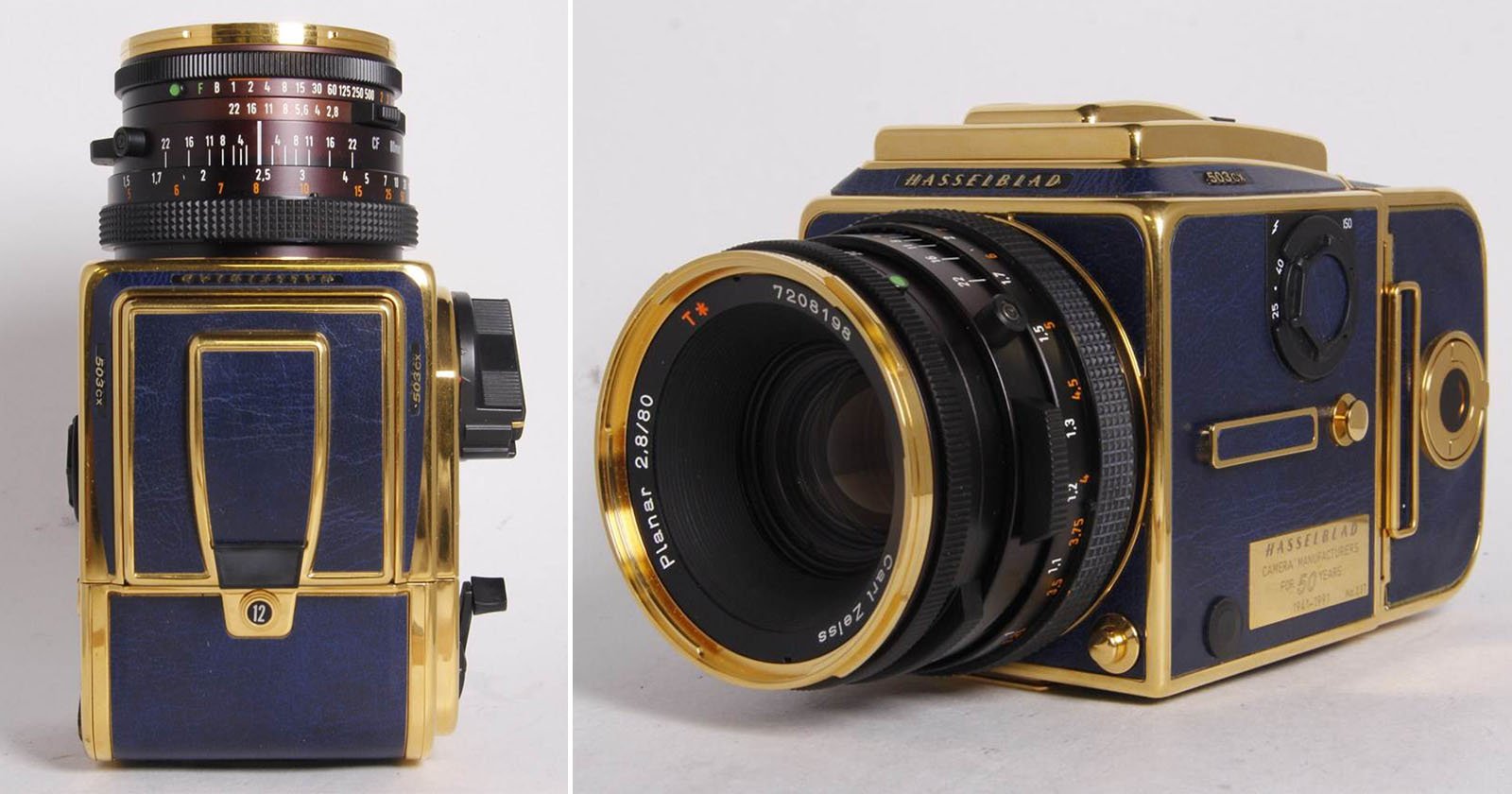 Rare 33-Year-Old Blue and Gold Hasselblad Camera Appears for Sale