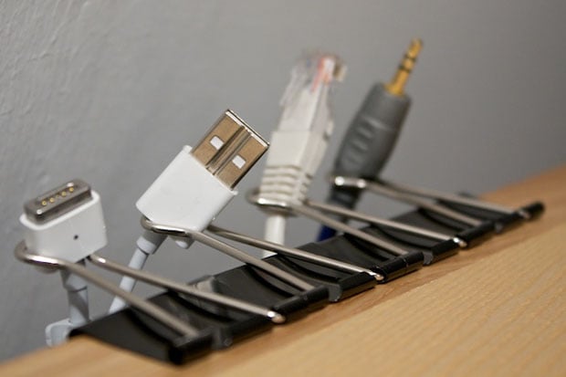 Organize Miscellaneous Cables with Toilet Paper Tubes