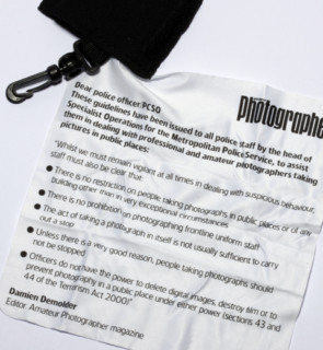 Photographers' Rights Printed on a Lens Cloth by Amateur Photographer ...