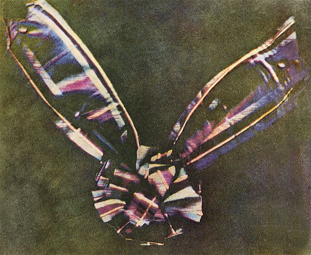 The first ever color photograph mentioned in the video. Taken by James Clerk Maxwell.