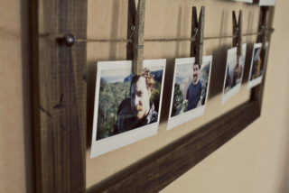 DIY Instant Photo Display Made From a Wood Lattice and Clothespins ...