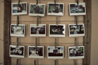 DIY Instant Photo Display Made From a Wood Lattice and Clothespins ...