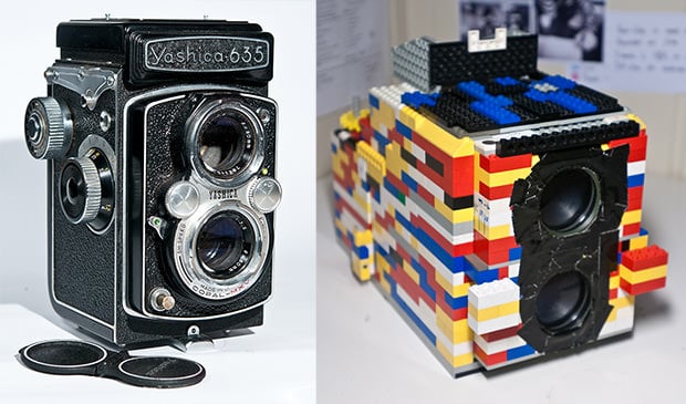 twin lens LEGO camera prints instant pictures with a click of a brick