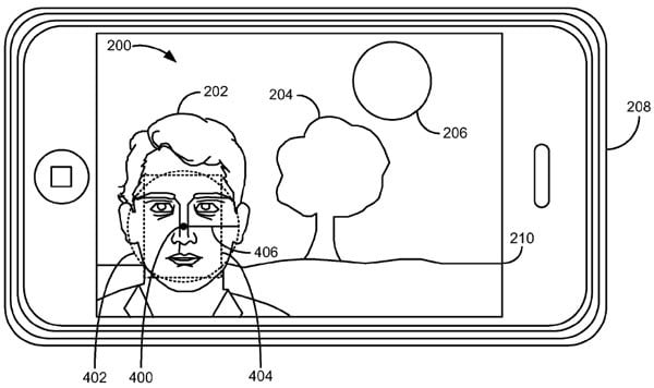 Apple camera patent for face detection exposure metering