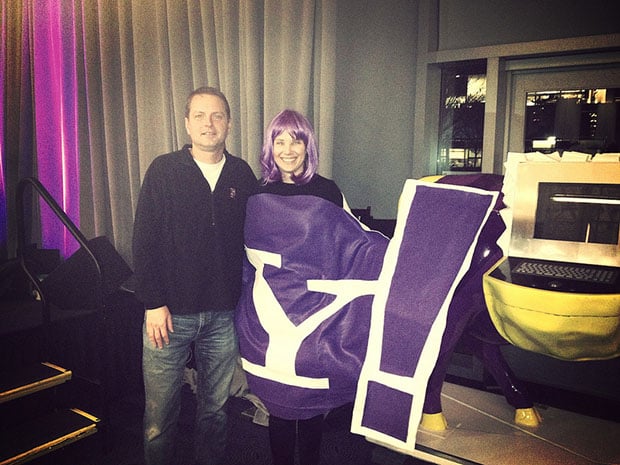Mayer shared this photograph of herself standing with Yahoo co-founder David Filo.
