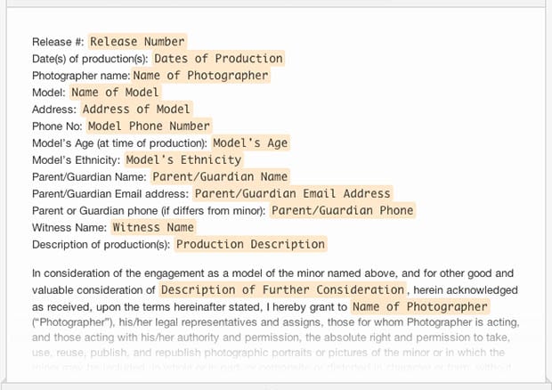 A Collection Of Free Sample Legal Forms For Photographers