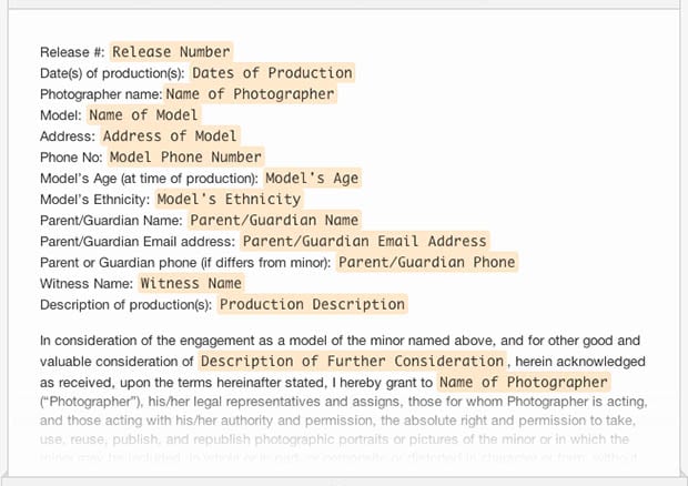 Free Photo And Video Release Form Template from petapixel.com