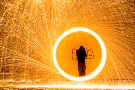 A Creative Light Painting Photograph That Makes Sparks Look Like Rain ...