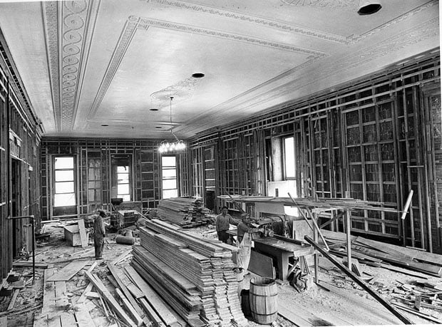 Northeast View in the East Room during the White House Renovation