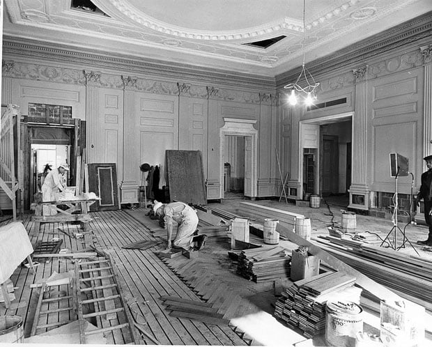 Northeast View of the State Dining Room during the White House Renovation