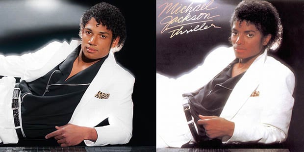 michael jackson thriller album cover side by side