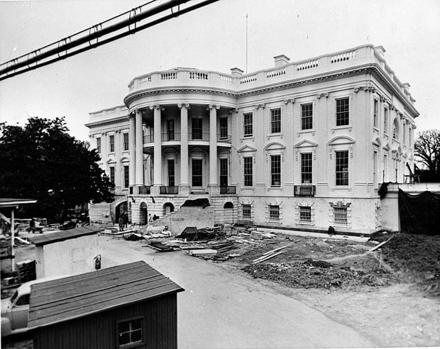 View of the South Portico of the White House