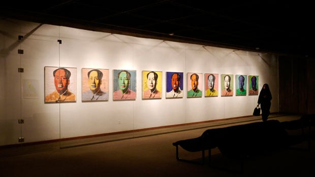 In Tehran, a collection of modern art valued at $2.5billion is held by the Museum of Contemporary Art. In a little-publicised exhibition in 2011 the works, including pieces by Warhol (pictured), Pollock, Munch, Hockney and Rothko were put on display for the first time since 1979 when the owner of the art, Queen Farah Pahlavi was forced to flee Iran with her husband, the late Shah of Iran.