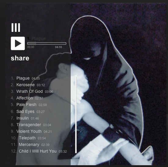 Electronic duo Crystal Castles used Aranda's photo as the album art of their 2012 album III.