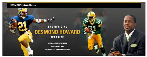 Howard used the photo in the header of his personal website