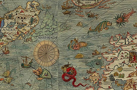 Detail from The Carta Marina by Olaus Magnus (1490-1557).