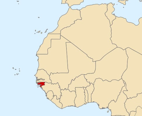 The country of Guinea-Bissau is on the west side of Africa