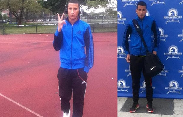 Photos of Salah Barhoum at school and at the marathon