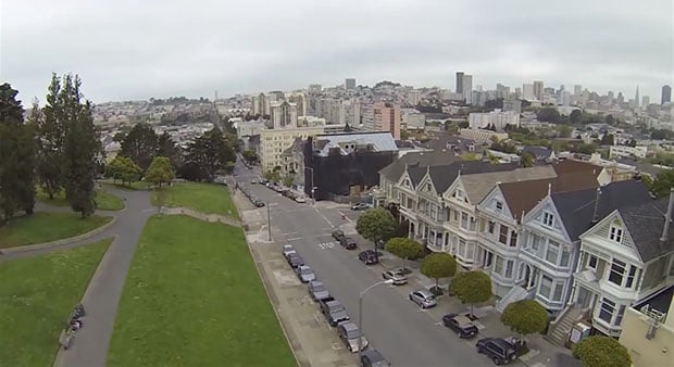 Alamo Square in SF, as seen by Geiger's RC helicopter