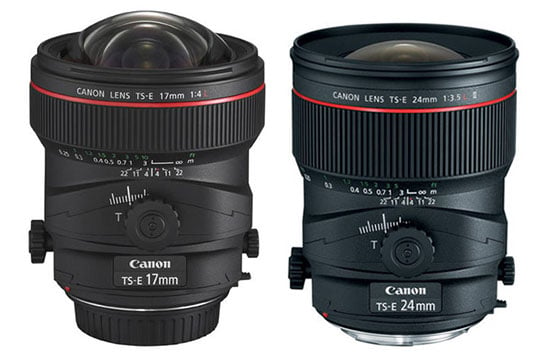 Canon's 17mm and 24mm II tilt-shift lenses were both introduced in 2009