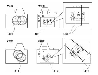 Diagrams seen in Canon's new tilt-shift gridline patent