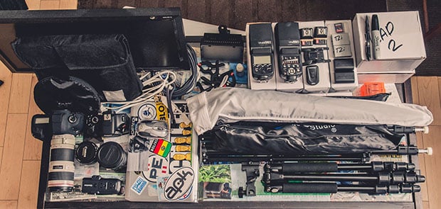 The gear used for the shoot
