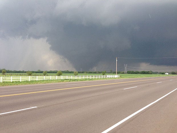 The 2013 Oklahoma City tornado as it passed through south Oklahoma City.
